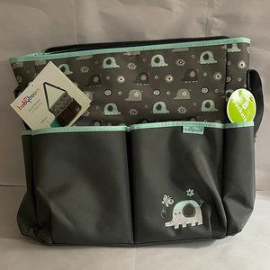 BabyBoom Grey and light blue elephant diaper bag